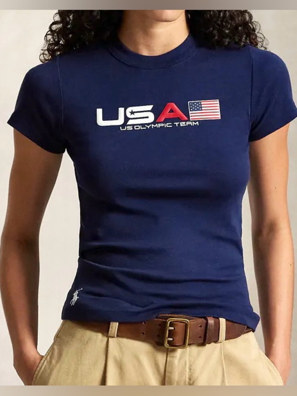 Women’s Polo Ralph Lauren Team USA Short Sleeve T-shirt, Navy, Medium